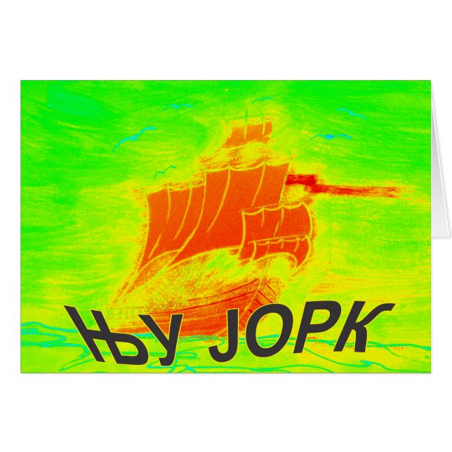 Cartão Cirílico de Nova Iorque (Frente Horizontal)