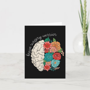 Cartão Cirurgia cerebral Guerreiro Cérebro Floral Cancer 