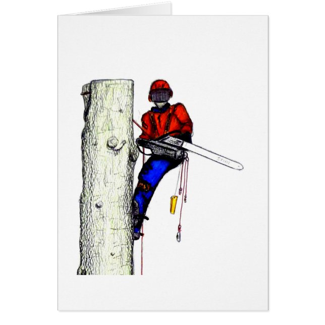 Cartão Cirurgião Árvore Arborista no trabalho presente Ch (Frente)