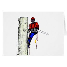 Cartão Cirurgião Árvore Arborista no trabalho presente Ch