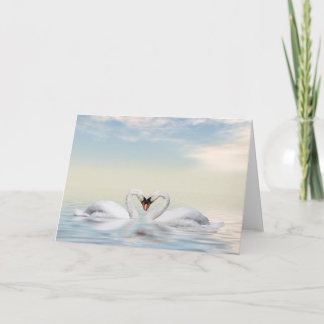 Cartão Cisnes amorosos (Frente)