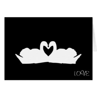 Cartão Cisnes De Amor Preto E Branco