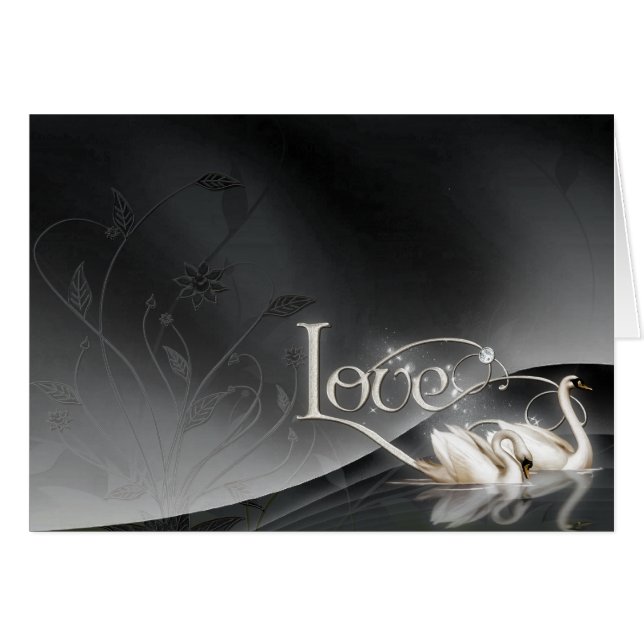 Cartão Cisnes do amor que Wedding (Frente Horizontal)
