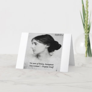 Cartão Citação Anônima de Virginia Woolf Era uma Mulher