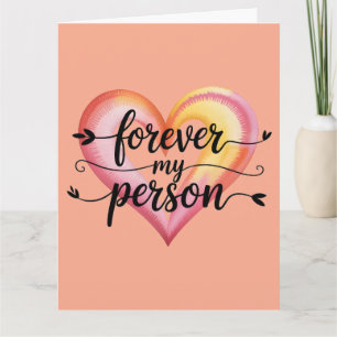 Cartão Citação de Amor em Aquarela: "Para Sempre Minha Pe