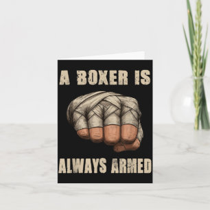 Cartão Citação de Boxe Vintage Treinamento de Lutador com