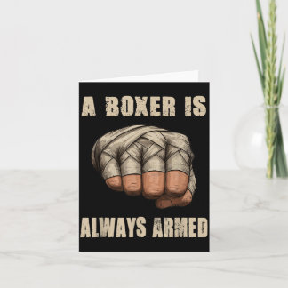 Cartão Citação de Boxe Vintage Treinamento de Lutador com