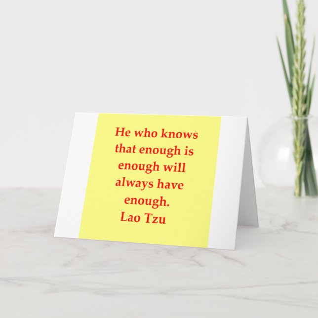 Cartão Citação de excelente Lao Tzu (Frente)