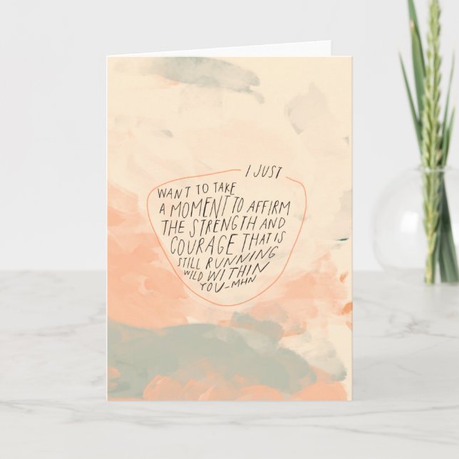 Cartão Citação de Força e Coragem para Amigo Inspirador (Frente)