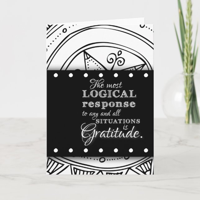 Cartão Citação de Gratidão Arte de Mandala de Bênção Insp (Frente)