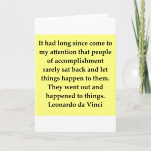 Cartão citação de leonardo da vinci