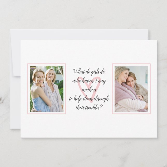 Cartão Citação de Louisa May Alcott | Foto Dia das Mães (Frente)