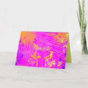 Cartão Citação de Namaste Obrigado Primavera Tropical Flo