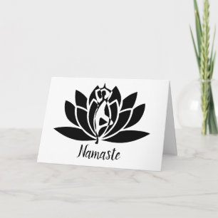 Cartão Citação de Namaste Obrigado Yoga Lotus