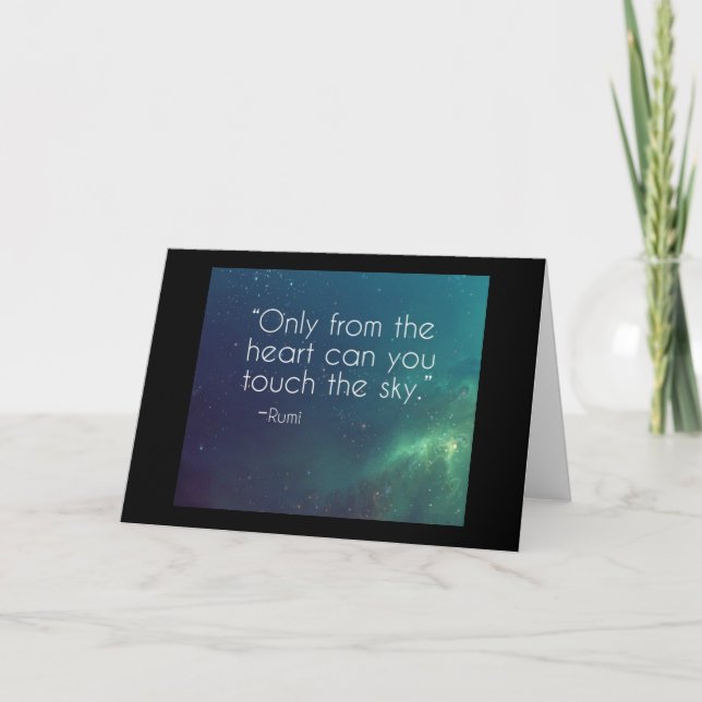 Cartão Citação de Rumi Celestial (Frente)