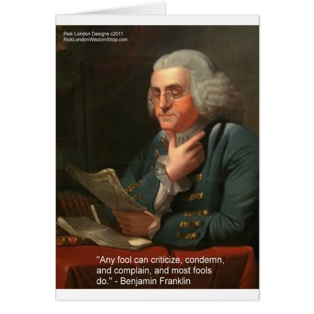 Cartão Citação de Sabedoria de Ben Frankling "Qualquer To (Frente)