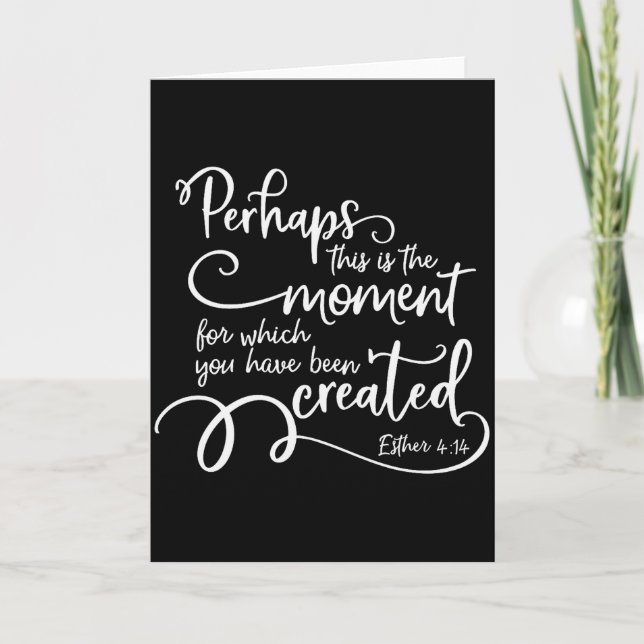 Cartão Citação de Versículo Bíblico Inspirador - Talvez E (Frente)