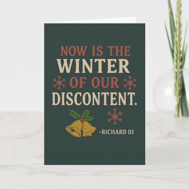 Cartão Citação descarada de Natal de Shakespeare (Frente)