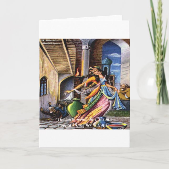 Cartão Citação do Amor entre Hafiz (Sol e Terra) (Frente)
