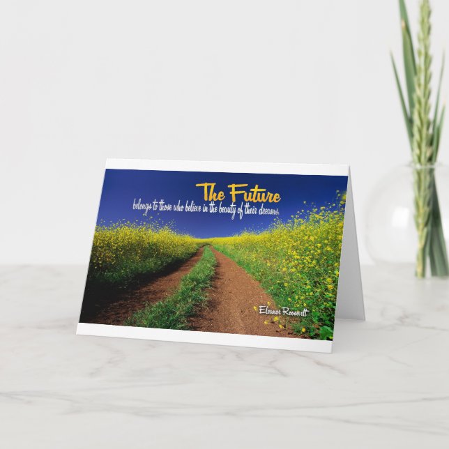 Cartão Citação do Sonho Inspiracional — Eleanor Roosevelt (Frente)