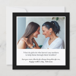 Cartão Citação e Foto do Dia de as mães Sentimental