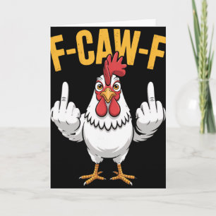 Cartão Citação engraçada de humor de galinha F-caw-f Galo