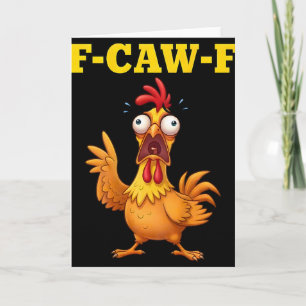 Cartão Citação engraçada de humor de galinha F-caw-f Galo
