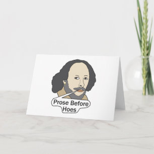 Cartão Citação engraçada de Shakespeare - Prosa Antes de
