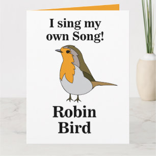 Cartão Citação engraçada do pássaro Robin