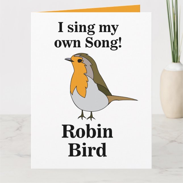 Cartão Citação engraçada do pássaro Robin (Frente)