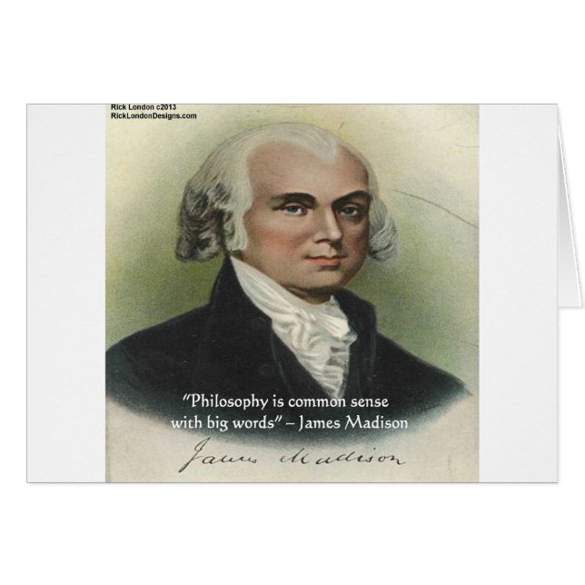 Cartão Citação "Filosofia/Senso Comum" de James Madison (Frente Horizontal)