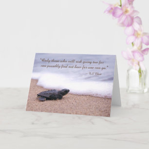 Cartão Citação Inspiradora Tartaruga do Mar do Bebê Ocean