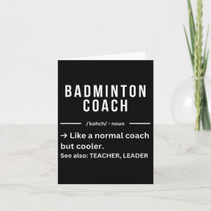 Cartão Citação Legal Engraçado do Treinador Badminton