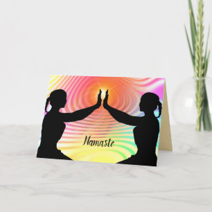 Cartão Citação Namaste Obrigado Ioga Meditação Amigos