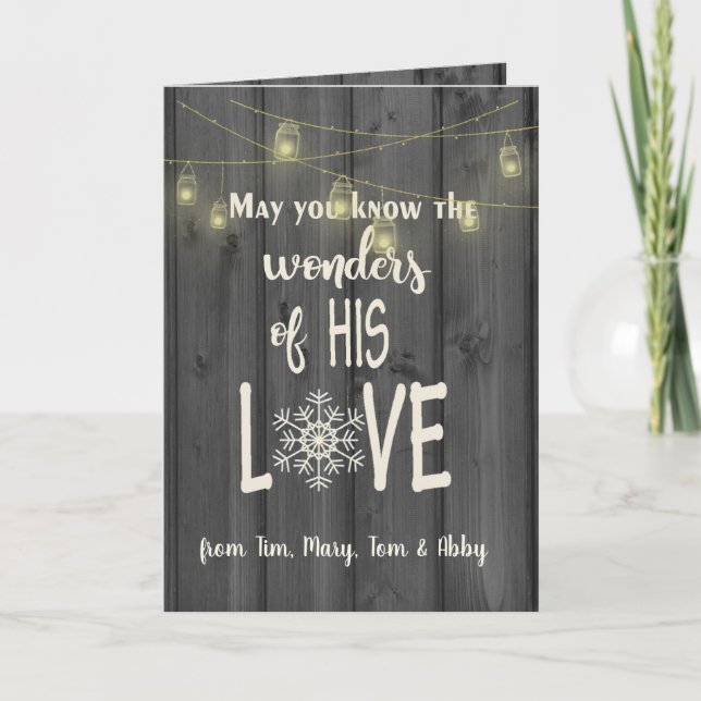 Cartão Citação natalícia sobre madeira preta com corda cl (Frente)