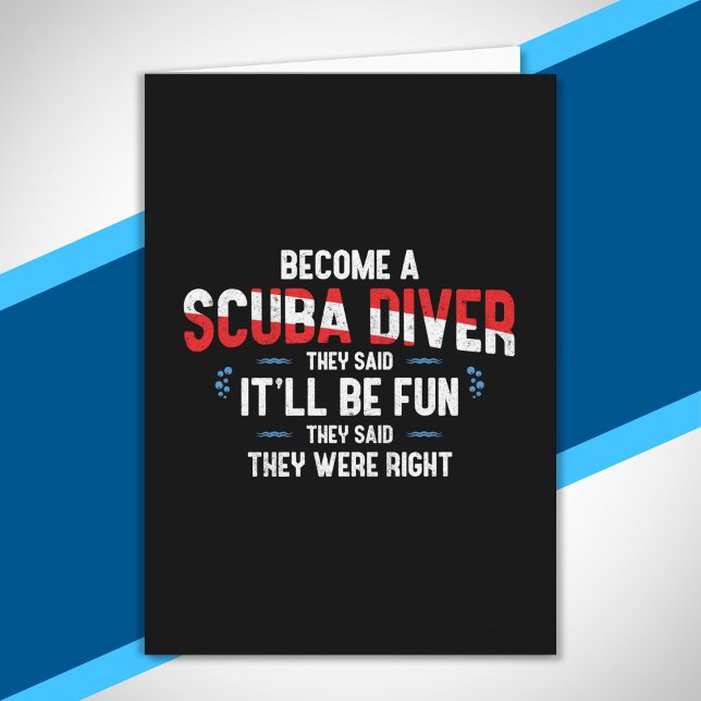 Cartão Citação Scuba Engraçada - Mergulhador Scuba (Criador carregado)