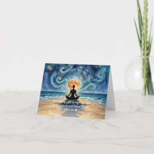 Cartão Citações de Ioga Meditação Céu Noturno Estrelado L