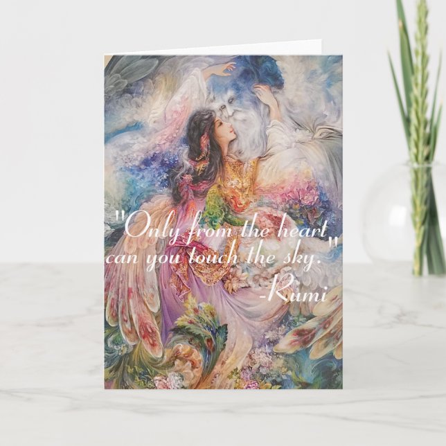 Cartão Citações inspiradas de RUMI sobre a mudança de (Frente)