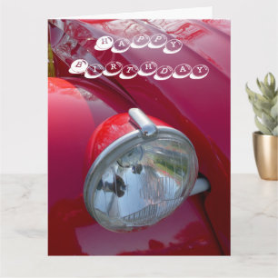 Cartão Citroë 2CV, carro francês vintage.