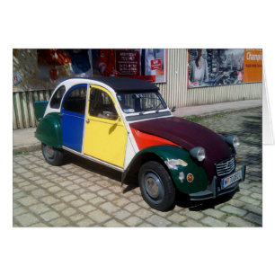 Cartão Citroen 2 CV colorido