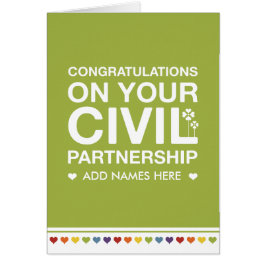 Cartão civil da parceria do design nao reto