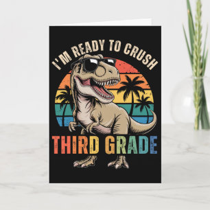 Cartão Ck Para a Escola Menino Dinossauro Estou Pronto Pa