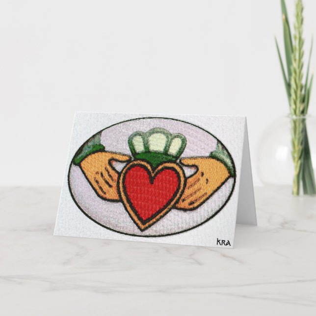 Cartão Claddagh Note Cards, Heartfelt Tha... - Customized (Frente)