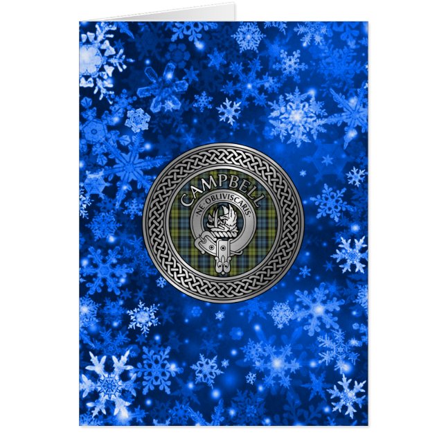 Cartão Clan Campbell Crest & Tartan Knot (Frente)