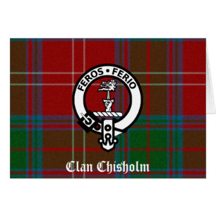 Cartão Clan Chisholm Tartan & Crest Crachá