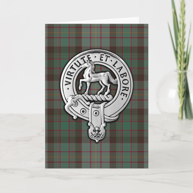 Cartão Clan Cochrane Crest & Hunting Tartan (Frente)