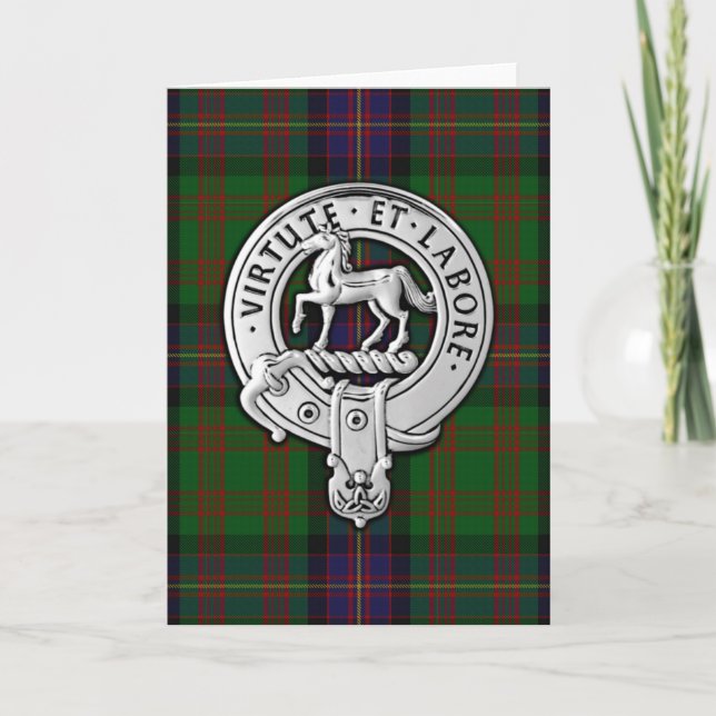 Cartão Clan Cochrane Crest & Tartan (Frente)