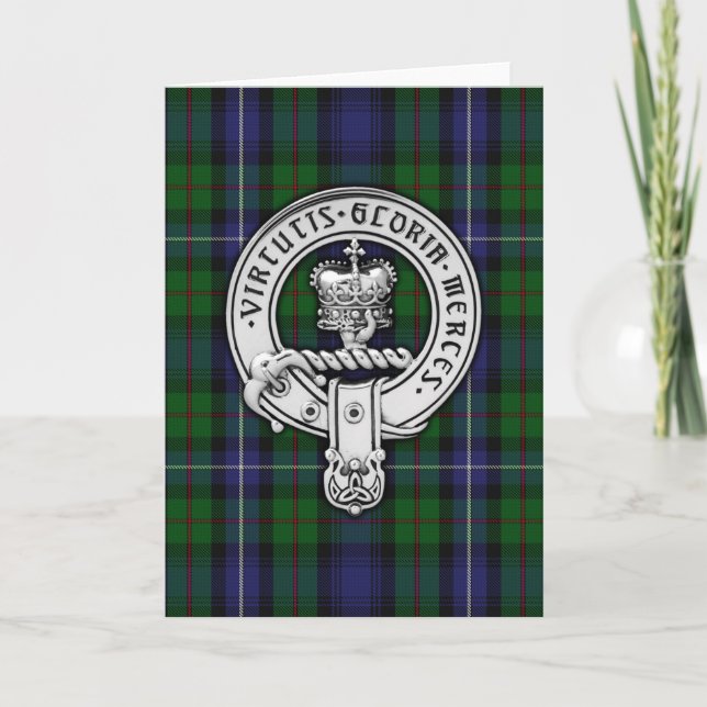 Cartão Clan Donnachaidh (Robertson) Crest/Hunting Tartan (Frente)