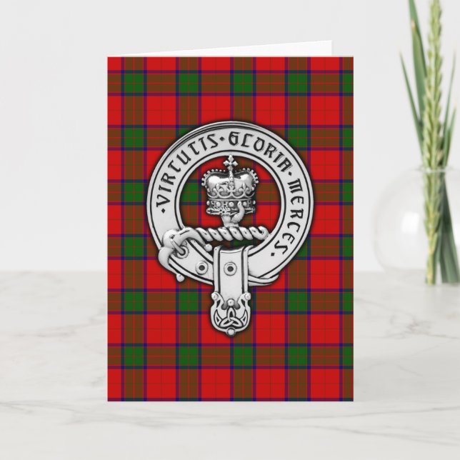 Cartão Clan Donnachaidh (Robertson) Crest & Tartan (Frente)