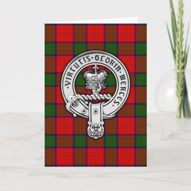 Cartão Clan Donnachaidh (Robertson) Crest & Tartan (Frente)